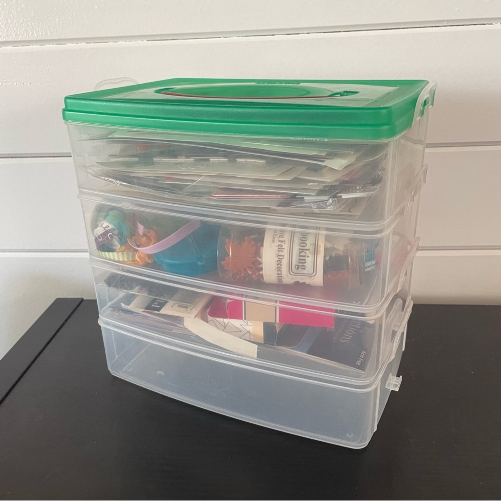 Scrapbooking Supplies Mystery Box Stackable Container Art Craft - Picture 6 of 11